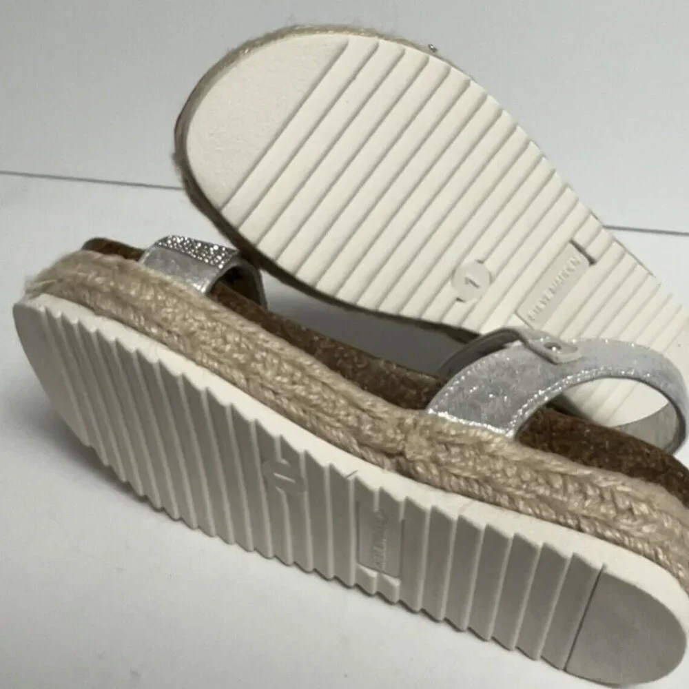 Steve Madden Girls Katiee Sandals Silver Size 1 M Big Kid